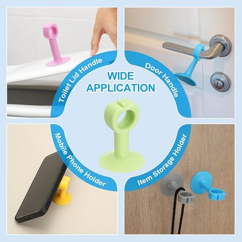 uxcell 6Pcs Silicone Door Handle Stopper, Suction Cup Door Stops Wall Protector No Drilling Anti-Collision Door Handle Bumpers for Bedroom Bathroom Office Furniture, Green 2.2x1.3 in Saudi Arabia
