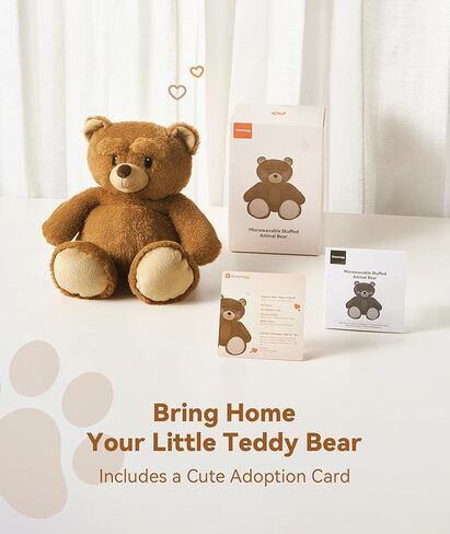 Dreamegg Bear الحيوانات المحشوة، وسادة تسخين الحيوانات المحشوة القابلة للاستخدام في الميكروويف للتشنجات وتخفيف الألم والقلق، غطاء قابل للغسل، هدايا لعبة قطيفة لطيفة غير معطرة قابلة للتسخين للنساء والفتيات البالغات والأطفال في عيد الميلاد in Kuwait