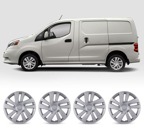 WolfX 15 بوصة Hubcaps مجموعة من 4 غطاء حافة العجلة لنيسان NV200 2013-2021 (يناسب فقط المحور الفولاذي) مادة PP استبدال غطاء محور العجلة، W5133-Lacquer in Kuwait