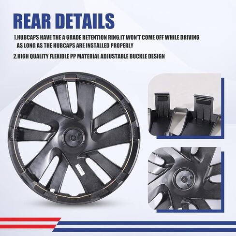 WolfX 15 بوصة Hubcaps مجموعة من 4 غطاء حافة العجلة لنيسان NV200 2013-2021 (يناسب فقط المحور الفولاذي) مادة PP استبدال غطاء محور العجلة، W5133-Lacquer in Kuwait
