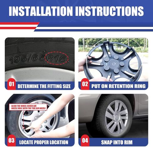 WolfX 15 بوصة Hubcaps مجموعة من 4 غطاء حافة العجلة لنيسان NV200 2013-2021 (يناسب فقط المحور الفولاذي) مادة PP استبدال غطاء محور العجلة، W5133-Lacquer in Kuwait
