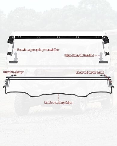 SAUTVS 3-in-1 Flip Up Windshield for Yamaha Viking / Viking VI 2014-2025, Clear 1/5" Hard Coated PC Front Flip Windscreen Accessories, Can be Closed, Vented, or Fully Open in Saudi Arabia