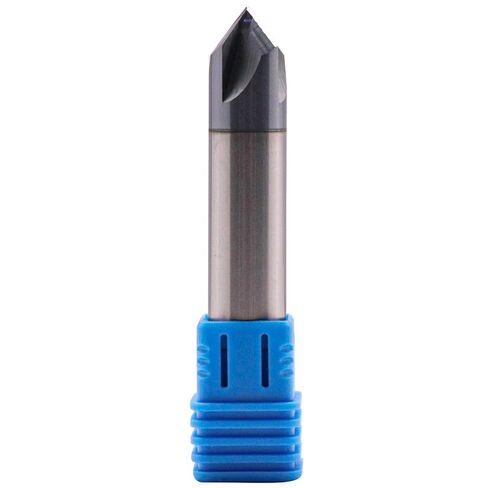 BestParts High Performance Solid Carbide End Mill, Chamfer Mill - Double End - AlTiN Coated, 4 Flute, 90° Chamfer Angle, 1/2" Cutting Diameter, 1/2" Shank Diameter, 3" Overall Length in Kuwait