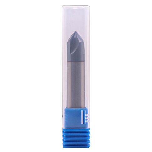 BestParts High Performance Solid Carbide End Mill, Chamfer Mill - Double End - AlTiN Coated, 4 Flute, 90° Chamfer Angle, 1/2" Cutting Diameter, 1/2" Shank Diameter, 3" Overall Length in Kuwait