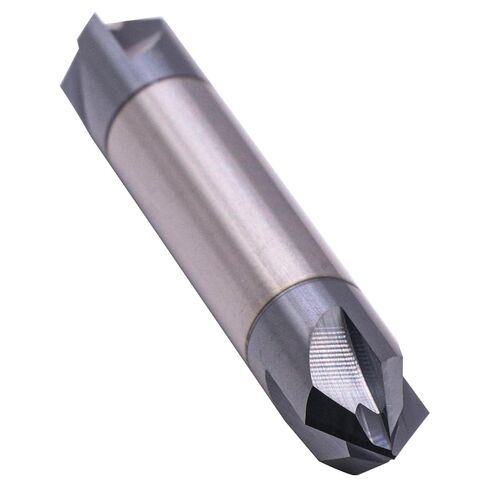 BestParts High Performance Solid Carbide End Mill, Chamfer Mill - Double End - AlTiN Coated, 4 Flute, 90° Chamfer Angle, 1/2" Cutting Diameter, 1/2" Shank Diameter, 3" Overall Length in Kuwait