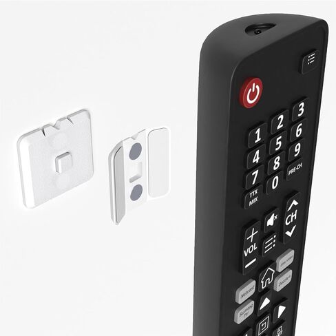 Magnetic Remote Control Holder – Wall-Mounted Organizer for TV, Air Conditioner & Electronic Remotes – Strong Magnetic Grip with Anti-Tilt & Drop Protection – Easy No-Drill Installation (Black) in Saudi Arabia