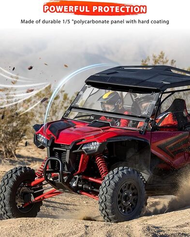 حاجب رياح قابل للطي 3 في 1 لسيارة Honda Talon 1000R 1000X 1000X-4 2019-2025، 1/5 بوصة زجاج أمامي مطلي بالصلب قابل للطي لأسفل، مفتوح / مهووس / مغلق، فيديو التثبيت، 3 قطع in Kuwait