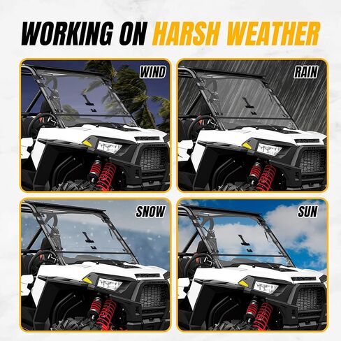 KUAFU Flip 2-IN-1 Windshield Compatible with 2008-2023 Polaris RZR 570/ RZR 570 S/ RZR 800/ RZR S 800/ RZR 4 800/ XP 900/ XP 4 900 Full Clear Flip Down Folding Windscreen in Saudi Arabia