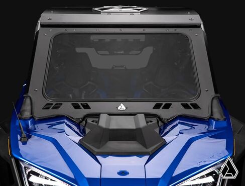زجاج أمامي بفتحات تهوية من SuperATV Assault Industries لعام 2022+ Polaris RZR Pro R وPro R 4 | زجاج أمان مصفح معتمد من وزارة النقل | يمكن إضافة ممسحة يدوية | سهلة التركيب in Kuwait