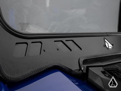 زجاج أمامي بفتحات تهوية من SuperATV Assault Industries لعام 2022+ Polaris RZR Pro R وPro R 4 | زجاج أمان مصفح معتمد من وزارة النقل | يمكن إضافة ممسحة يدوية | سهلة التركيب in Kuwait