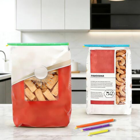 Bag Sealer Clip, 10 Pack Food Clips, Durable and Reusable Chip Clips Seal Food Bags Air Tight, Set includes:11.42" Green, 8.86" Blue, 7.28" Orange, 5.12" Purple, 3.54" Yellow in Saudi Arabia