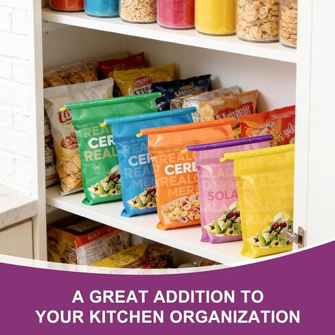 Bag Sealer Clip, 10 Pack Food Clips, Durable and Reusable Chip Clips Seal Food Bags Air Tight, Set includes:11.42" Green, 8.86" Blue, 7.28" Orange, 5.12" Purple, 3.54" Yellow in Saudi Arabia