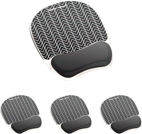Fellowes Photo Gel Mouse Pad and Wrist Rest with Microban Protection, Black Chevron (9549901) in Saudi Arabia