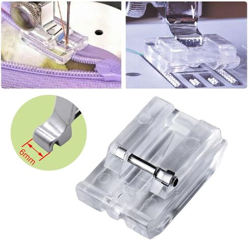 Snap On Clear Invisible Zipper Foot for Sewing Machine Compatible with Most Low Shank Snap-On Singer, Brother, Babylock, Janome, Kenmore, White, Juki, New Home, Simplicity, Elna and More in Saudi Arabia