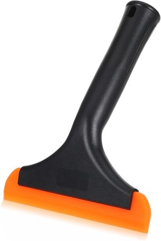 ممسحة سيليكون صغيرة، منظف باب زجاجي للنافذة والدش مقاس 5.9 بوصة، شفرة مياه تلقائية مع مقبض غير قابل للانزلاق للزجاج الأمامي للسيارة والمرآة والسطح (أسود) in Kuwait