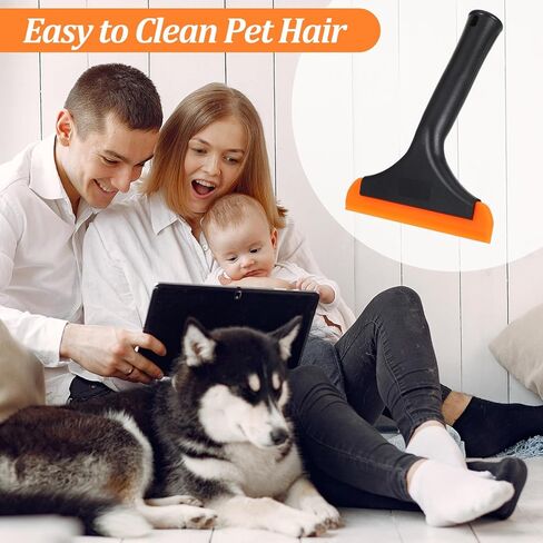 ممسحة سيليكون صغيرة، منظف باب زجاجي للنافذة والدش مقاس 5.9 بوصة، شفرة مياه تلقائية مع مقبض غير قابل للانزلاق للزجاج الأمامي للسيارة والمرآة والسطح (أسود) in Kuwait