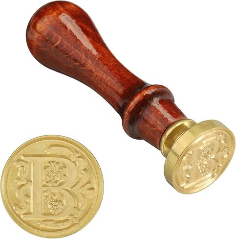 Letter Wax Seal Stamp, Alphabet B Wooden Handle 25mm Removable Retro Brass Head Classic Sealing Stamp for Envelope Invitation Card Wedding Gift Decoration in Saudi Arabia