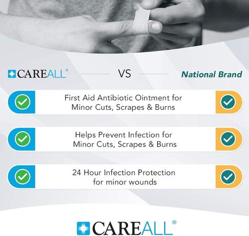 CareAll® (3 عبوات من مرهم مضاد حيوي ثلاثي بوزن 1 أونصة، مرهم للإسعافات الأولية للخدوش والجروح الطفيفة ويمنع العدوى، مقارنة بالمكونات النشطة للعلامة التجارية الرائدة in Kuwait