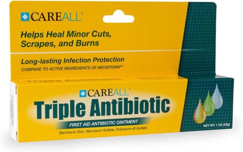 CareAll® (3 عبوات من مرهم مضاد حيوي ثلاثي بوزن 1 أونصة، مرهم للإسعافات الأولية للخدوش والجروح الطفيفة ويمنع العدوى، مقارنة بالمكونات النشطة للعلامة التجارية الرائدة in Kuwait