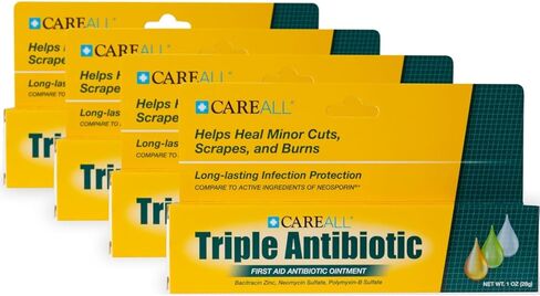 CareAll® (3 عبوات من مرهم مضاد حيوي ثلاثي بوزن 1 أونصة، مرهم للإسعافات الأولية للخدوش والجروح الطفيفة ويمنع العدوى، مقارنة بالمكونات النشطة للعلامة التجارية الرائدة in Kuwait