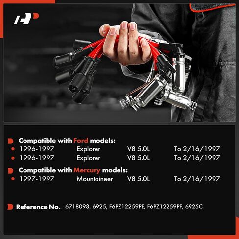 A-Premium 8PCS Spark Plug Wires Compatible with Ford Explorer 1996-1997 5.0L & Mercury Mountaineer 1997 5.0L in Saudi Arabia