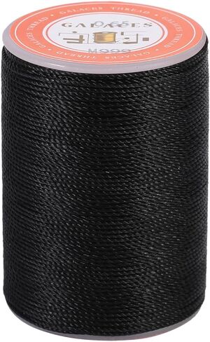1Roll 85 Meters Waxed Thread Cord Leather Sewing Cord for Leather Hand Sewing Stitching Handcrafts 0.65mm in Diameter (Black) in Saudi Arabia