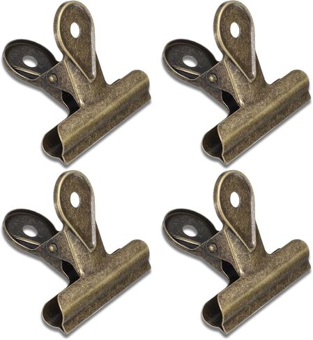 4PCS Bulldog Clips Brass Bulldog Clips Multi-Purpose Binder Food Bag Clamps Big Metal Bull Binder Clip Hinge Clip for Kitchen Office Sealing Storage Hanging Food Bags Pictures Photos in Saudi Arabia