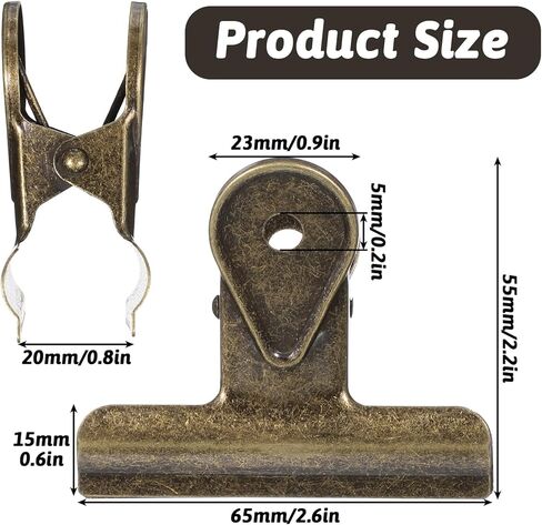 4PCS Bulldog Clips Brass Bulldog Clips Multi-Purpose Binder Food Bag Clamps Big Metal Bull Binder Clip Hinge Clip for Kitchen Office Sealing Storage Hanging Food Bags Pictures Photos in Saudi Arabia