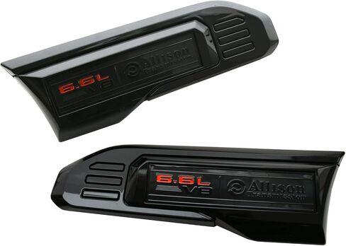 زوج تنفيس 6.6L V8 Allison Transmission Emblems 3D شارة بديلة لـ Sierra 2500HD 3500HD 2024-2025 GMC 6.6L (أسود) in Kuwait