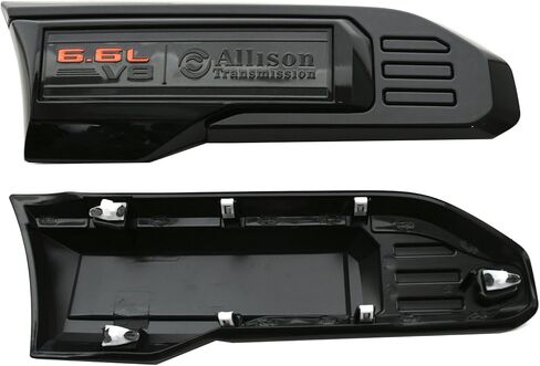 زوج تنفيس 6.6L V8 Allison Transmission Emblems 3D شارة بديلة لـ Sierra 2500HD 3500HD 2024-2025 GMC 6.6L (أسود) in Kuwait