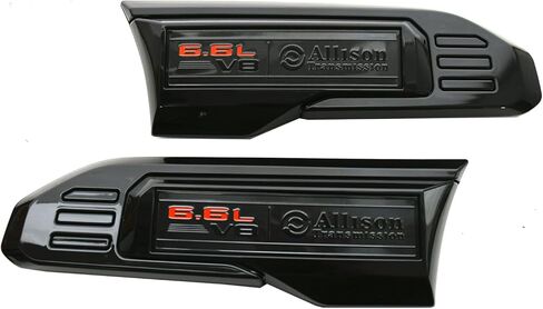 زوج تنفيس 6.6L V8 Allison Transmission Emblems 3D شارة بديلة لـ Sierra 2500HD 3500HD 2024-2025 GMC 6.6L (أسود) in Kuwait