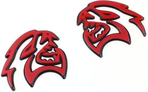 قطعتان من ملصق شارة الجانب Hellcat Fender متوافق مع Hellcat باللون الأسود اللامع (أسود لامع) in Saudi Arabia