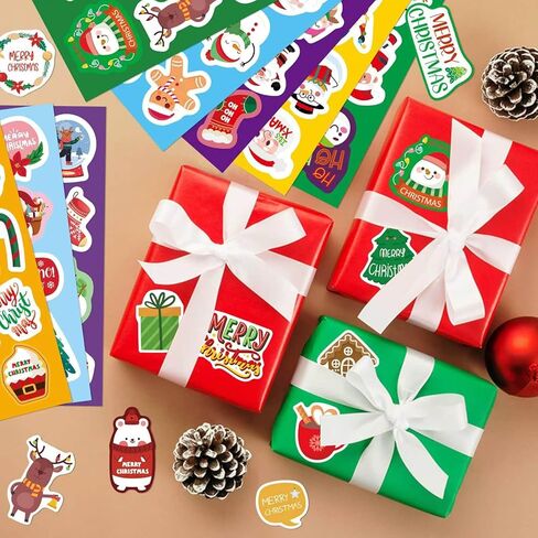 32 Sheets Christmas Stickers for Kids Xmas Holiday Stickers for Kids Classroom Cute Christmas Sticker Bulk Party Favors Crafts Supplies in Saudi Arabia
