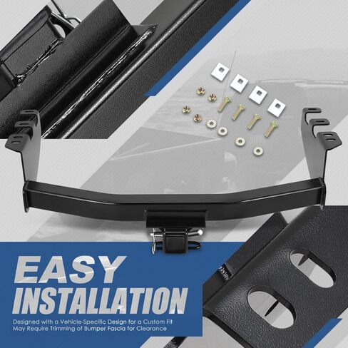 Auto Dynasty 2 Inches Rear Class 3 Tow Trailer Hitch Receiver and Pin Compatible with Silverado Sierra 1500 2014-2019, Black Powdercoated in Saudi Arabia