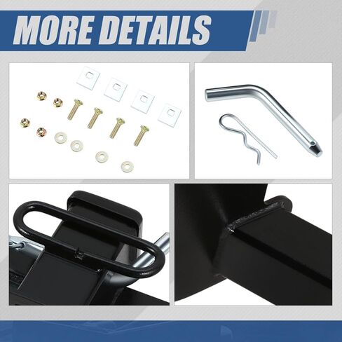 Auto Dynasty 2 Inches Rear Class 3 Tow Trailer Hitch Receiver and Pin Compatible with Silverado Sierra 1500 2014-2019, Black Powdercoated in Saudi Arabia