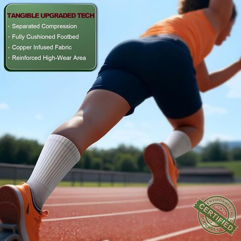 جوارب KEMISANT للرجال، جوارب رياضية مضغوطة للرجال لممارسة الرياضة والجري ومبطنة لدعم قوس القدم in Kuwait