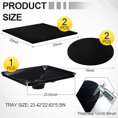 BBTO Car Transmission Drain Pan for Oil Drain Pan with 2 Pcs 22'' and 2 Pcs 15'' Oil Pad for Splash Large Fluid Catch Square Fits Many Different Funnels Maintain Floor Clean in Saudi Arabia