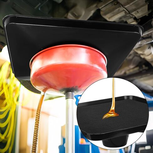 BBTO Car Transmission Drain Pan for Oil Drain Pan with 2 Pcs 22'' and 2 Pcs 15'' Oil Pad for Splash Large Fluid Catch Square Fits Many Different Funnels Maintain Floor Clean in Saudi Arabia