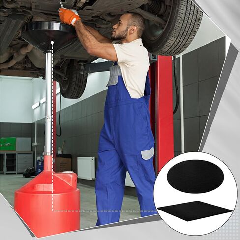 BBTO Car Transmission Drain Pan for Oil Drain Pan with 2 Pcs 22'' and 2 Pcs 15'' Oil Pad for Splash Large Fluid Catch Square Fits Many Different Funnels Maintain Floor Clean in Saudi Arabia