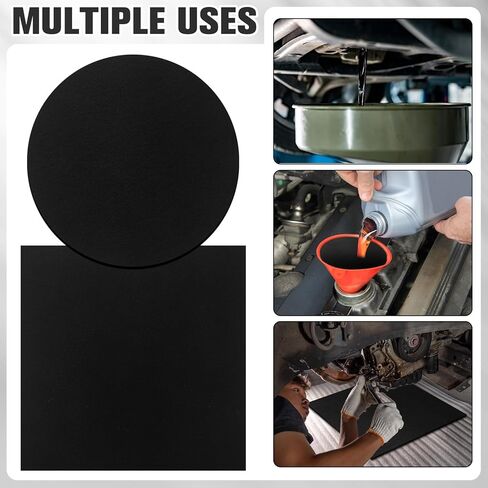 BBTO Car Transmission Drain Pan for Oil Drain Pan with 2 Pcs 22'' and 2 Pcs 15'' Oil Pad for Splash Large Fluid Catch Square Fits Many Different Funnels Maintain Floor Clean in Saudi Arabia