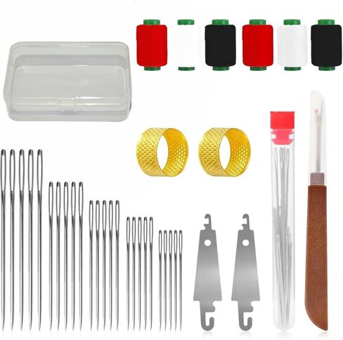 37pcs Big Eye Steel Needles Sewing Hand Tool Kit with Storage Box,Stainless Steel Needles Sewing Kit,Portable Sewing Working Kit,Needles Thread Hand Repair Tools for Beginners,Home,Handcraft Lovers in Saudi Arabia