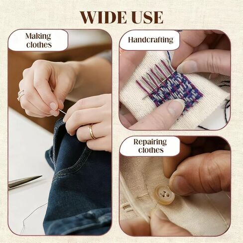 37pcs Big Eye Steel Needles Sewing Hand Tool Kit with Storage Box,Stainless Steel Needles Sewing Kit,Portable Sewing Working Kit,Needles Thread Hand Repair Tools for Beginners,Home,Handcraft Lovers in Saudi Arabia