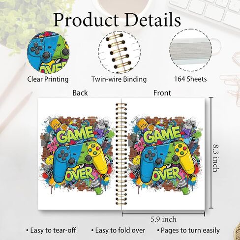 KTYHD Gamer over Kids Notebook Journal 5.5x8.3in, Game Gaming Kids Boys Journal for Writing,Gaming Kids Boys Hardcover Spiral Notebooks in Saudi Arabia