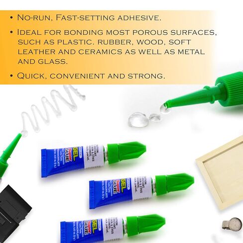 BAZIC Products Super Glue Gel – Mini Small Tube for Crafting, Fabric, Ceramics, Plastic & DIY Repairs, Fast-Drying Clear Glue for Home, School & Office, 3/Pack, 24-Packs in Saudi Arabia