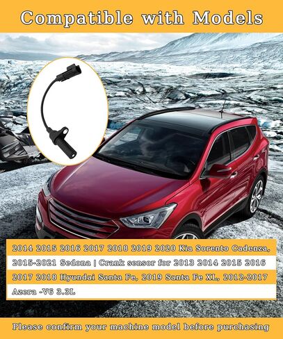 39310-3C600 مستشعر موضع العمود المرفقي للمحرك يناسب 2013-2018 Hyundai Santa Fe Azera & Kia Sorento Sedona 2014-2020 V6 3.3L يستبدل PC996 393103C600 in Saudi Arabia
