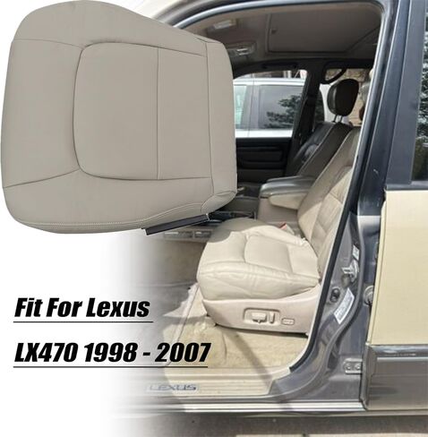 Priprilod Tan Microfiber Leather Driver and Passenger Side Bottom Replacement Seat Cover Compatible with Lexus LX470 1998 1999 2000 2001 2002 2003 2004 2005 2006 2007 in Saudi Arabia