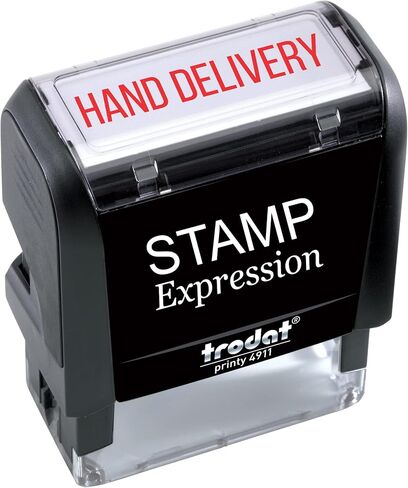 StampExpression - Hand Delivery Office Self Inking Rubber Stamp - Red Ink (A-5098) in Saudi Arabia