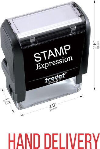 StampExpression - Hand Delivery Office Self Inking Rubber Stamp - Red Ink (A-5098) in Saudi Arabia