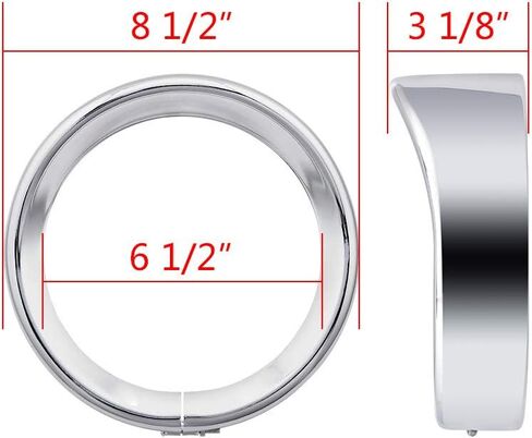 Chrome 7" Headlight Headlamp Cover Trim Ring Head Light Bezel Compatible with Harley Touring Road King Softail Street Glide in Saudi Arabia