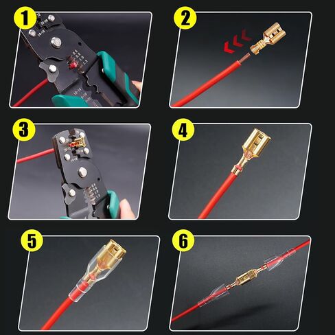 Twidec/360Pcs 2.8/4.8/6.3mm Quick Splice Male and Female Wire Spade Connector Crimp Terminal Block Assortment Kit with Insulating Sleeve for Electrical Wiring Car Audio Speaker in Kuwait